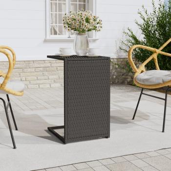 ARDEBO.de - C-Tisch Schwarz 40x35x60 cm Poly Rattan
