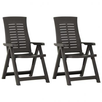 ARDEBO.de - Verstellbare Gartenstühle 2 Stk. Kunststoff Anthrazit
