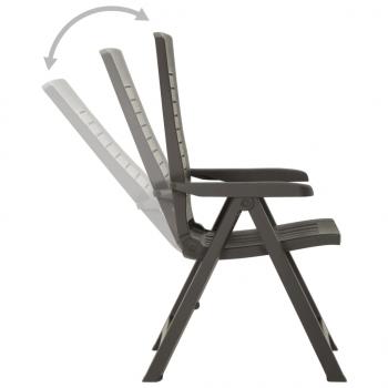 Verstellbare Gartenstühle 2 Stk. Kunststoff Anthrazit