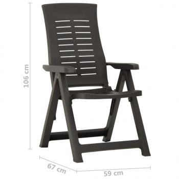 Verstellbare Gartenstühle 2 Stk. Kunststoff Anthrazit