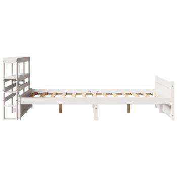 Bettgestell mit Kopfteil ohne Matratze Weiß 135x190 cm