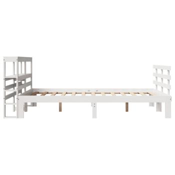 Bettgestell mit Kopfteil ohne Matratze Weiß 135x190 cm