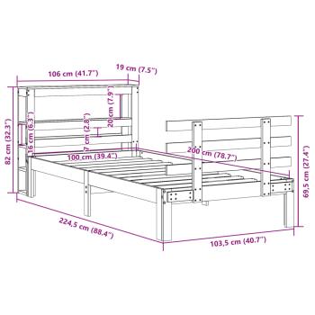 Bettgestell mit Kopfteil ohne Matratze 100x200 cm