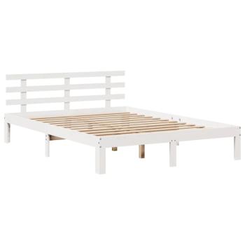 Bettgestell mit Kopfteil ohne Matratze Weiß 160x200 cm