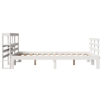 Bettgestell mit Kopfteil ohne Matratze Weiß 160x200 cm