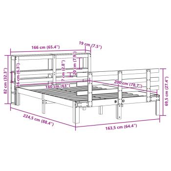Bettgestell mit Kopfteil ohne Matratze Weiß 160x200 cm