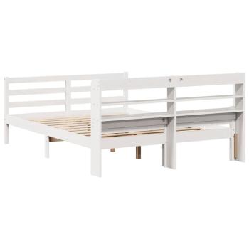 Bettgestell mit Kopfteil ohne Matratze Weiß 150x200 cm