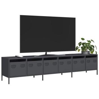 ARDEBO.de - TV-Schrank Anthrazit 202x39x43,5 cm Kaltgewalzter Stahl