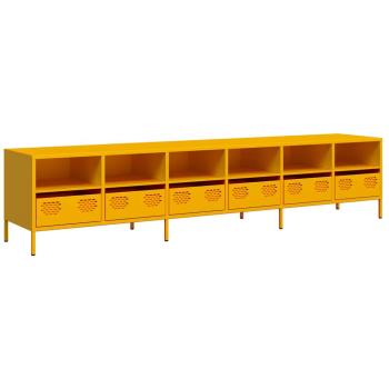 TV-Schrank Senfgelb 202x39x43,5 cm Kaltgewalzter Stahl