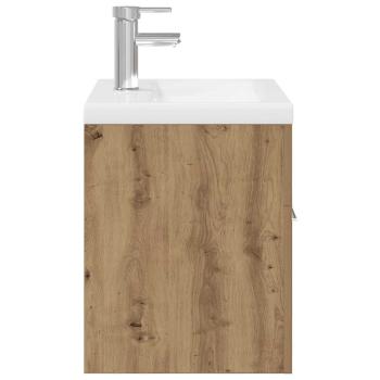 Waschbeckenunterschrank mit Einbaubecken und Wasserhahn