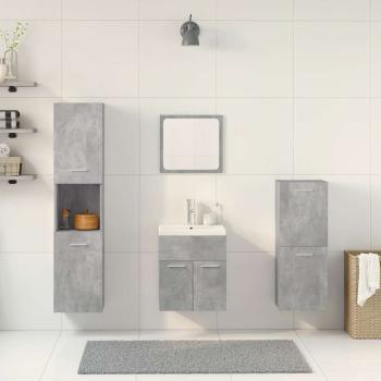 5-tlg. Badmöbel-Set Betongrau Holzwerkstoff