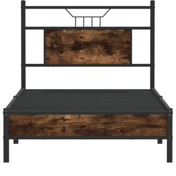 Bettgestell ohne Matratze Räuchereiche 75x190 cm Holzwerkstoff