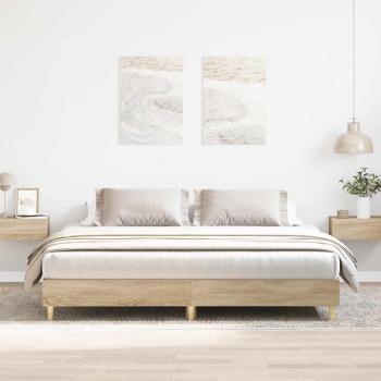 ARDEBO.de - Bettgestell ohne Matratze Sonoma-Eiche 160x200 cm Holzwerkstoff