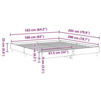 Bettgestell ohne Matratze Sonoma-Eiche 160x200 cm Holzwerkstoff