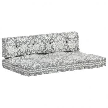 ARDEBO.de - Palettensofa-Auflage Hellgrau Stoff Patchwork