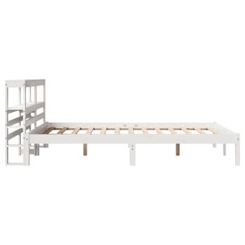 ARDEBO.de - Massivholzbett ohne Matratze Weiß 135x190 cm Kiefernholz