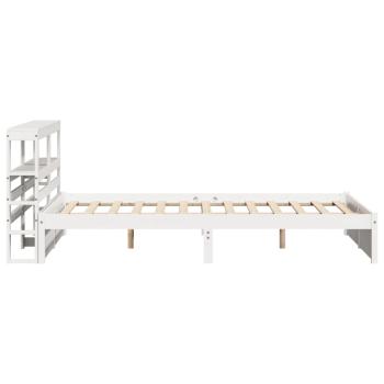 Bettgestell mit Kopfteil ohne Matratze Weiß 160x200 cm