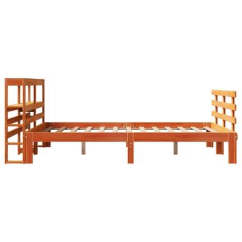 Bettgestell mit Kopfteil ohne Matratze Wachsbraun 120x190 cm