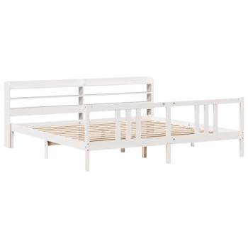 Bettgestell mit Kopfteil ohne Matratze Weiß 200x200 cm