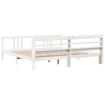 Bettgestell mit Kopfteil ohne Matratze Weiß 200x200 cm
