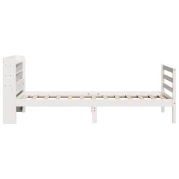 Bettgestell mit Kopfteil ohne Matratze Weiß 100x200 cm