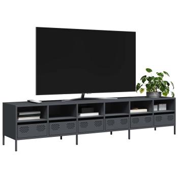 ARDEBO.de - TV-Schrank Anthrazit 202x39x43,5 cm Kaltgewalzter Stahl