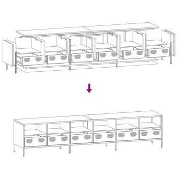 TV-Schrank Anthrazit 202x39x43,5 cm Kaltgewalzter Stahl