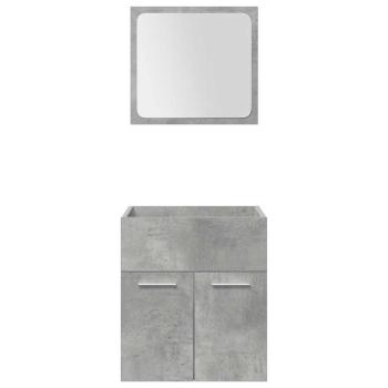 ARDEBO.de - 4-tlg. Badmöbel-Set Betongrau Holzwerkstoff