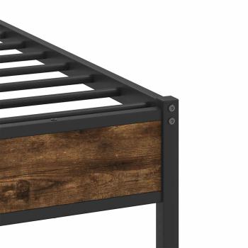Bettgestell ohne Matratze Räuchereiche 90x200 cm Holzwerkstoff
