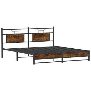 Metallbett ohne Matratze Räuchereiche 183x213 cm