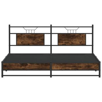 Metallbett ohne Matratze Räuchereiche 183x213 cm