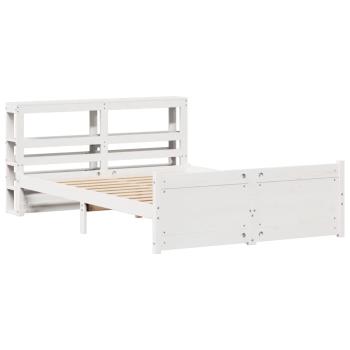 Bettgestell mit Kopfteil ohne Matratze Weiß 160x200 cm