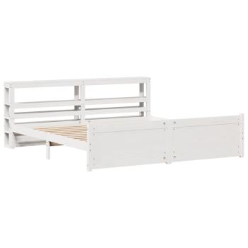 Bettgestell mit Kopfteil ohne Matratze Weiß 200x200 cm