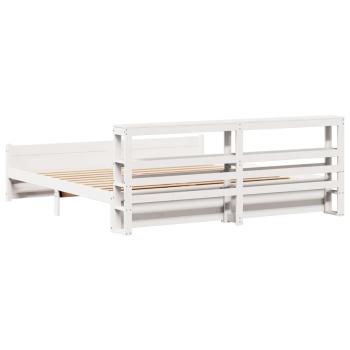 Bettgestell mit Kopfteil ohne Matratze Weiß 200x200 cm