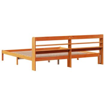 Bettgestell mit Kopfteil ohne Matratze Wachsbraun 200x200 cm