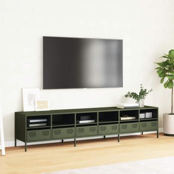 TV-Schrank Olivgrün 202x39x43,5 cm Kaltgewalzter Stahl