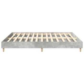 Bettgestell ohne Matratze Betongrau 160x200 cm Holzwerkstoff