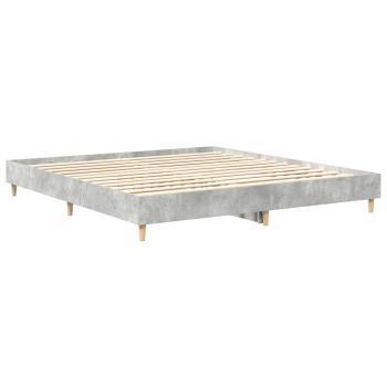 Bettgestell ohne Matratze Betongrau 160x200 cm Holzwerkstoff