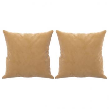2-Sitzer-Sofa mit Zierkissen Braun 120 cm Samt