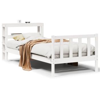Massivholzbett ohne Matratze Weiß 75x190 cm Kiefernholz
