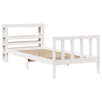 Massivholzbett ohne Matratze Weiß 75x190 cm Kiefernholz
