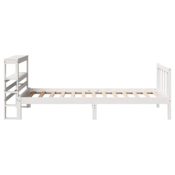 Massivholzbett ohne Matratze Weiß 75x190 cm Kiefernholz