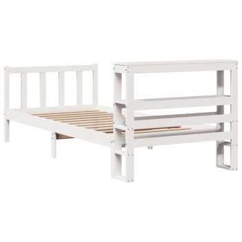 Massivholzbett ohne Matratze Weiß 75x190 cm Kiefernholz