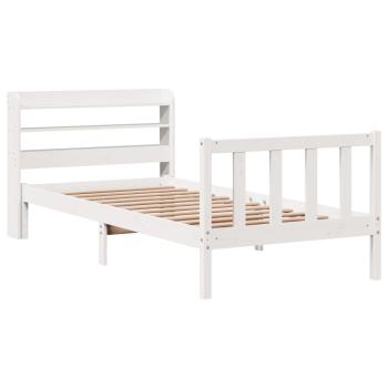 Massivholzbett ohne Matratze Weiß 75x190 cm Kiefernholz