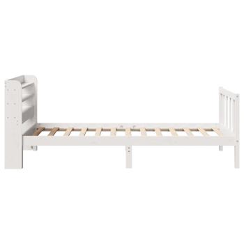 Massivholzbett ohne Matratze Weiß 75x190 cm Kiefernholz