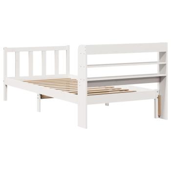 Massivholzbett ohne Matratze Weiß 75x190 cm Kiefernholz