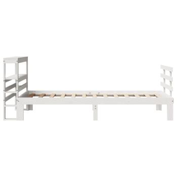 Bettgestell mit Kopfteil ohne Matratze Weiß 75x190 cm