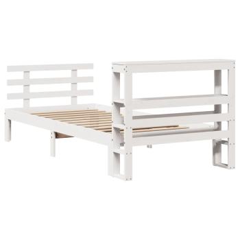 Bettgestell mit Kopfteil ohne Matratze Weiß 75x190 cm