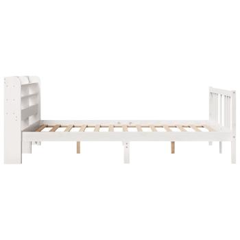 Bettgestell mit Kopfteil ohne Matratze Weiß 140x200 cm