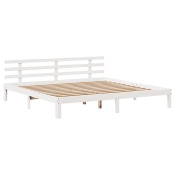 Bettgestell mit Kopfteil ohne Matratze Weiß 180x200 cm